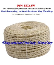 1/4&quot; X 100&#39; Natural Sisal Rope Coils Garden Decking,Cat Scratching Post ... - £9.02 GBP