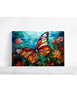 Butterfly Art, Beautiful Butterfly Stained Glass Themed Painting, Rainbo... - £19.55 GBP+