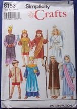 Simplicity Boys’ &amp; Girls’ Nativity Costumes Size Sm-Lg #8153 Uncut  - £4.78 GBP