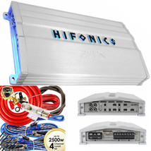 NEW Hifonics ZG-1200.4 1200 Watts 4-Ch Car Audio Amplifier + 4 Channels Amp Kit - £188.64 GBP