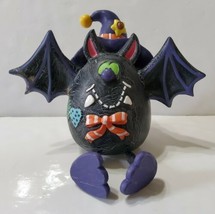 Halloween Bat Shelf Sitter Resin Holiday Seasonal Witch Hat 7x8 - $23.03