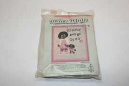 VTG Loving Hands Christian Stitchery Kit Rejoice and Be Glad with Frame 4x5&quot; NEW - £6.21 GBP