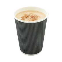 500-CT Disposable Gray 12-OZ Hot Beverage Cups with Ripple Wall Design: ... - £197.50 GBP