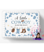 Little Cowboy On The Way Edible Image Boy Baby Shower Edible DIY Cake To... - £11.15 GBP+