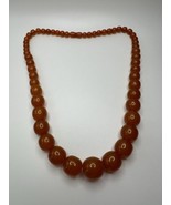 Vintage Heavy Amber Necklace 25” X 19mm -7mm 66.33g - $3,104.77 MXN