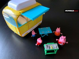Peppa Pig & Full Family Yellow Camper Van Toy Vehicle has Removable Lid & Canopy - $29.69