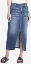 Wash Lab Denim Front Slit Midi Skirt Size-27 Blue - $39.58