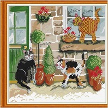 MeowStitch: Complete Cross Stitch Kit - 100% Cotton DIY Embroidery for Beginners - £32.03 GBP