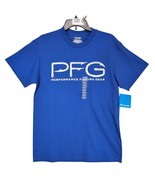 NWT Columbia PFG Hooks Men&#39;s M Blue T-Shirt Performance Fishing Gear Spo... - $20.00
