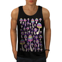 Artsy Mushroom Head Tee Funny Wood Men Tank Top - £10.38 GBP