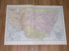 1891 Antique Map Of New South Wales Sydney / Victoria Melbourne South Australia - £18.90 GBP