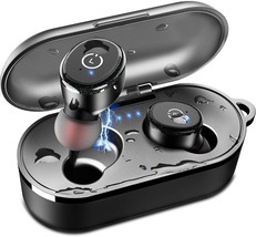 Bluetooth 5.0 Wireless Earbuds with Wireless Charging Case IPX8 Waterproof - £20.98 GBP