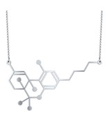 THC MOLECULE NECKLACE Marijuana Pot Weed Science Chemistry Black Gold or... - $146.72 MXN+