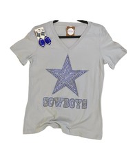 Crystallized By Sparkle women&#39;s dallas cowboys rhinestone v neck tee in Light - $65.00