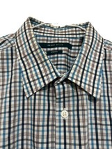 Perry Ellis Long Sleeve Button-Down Shirt    SIZE: Large BLUE Plaid - £8.05 GBP