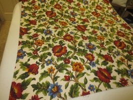 2211. Rich Bright Floral On Textured Home Decor Cotton Fabric - 45&quot; X 7 7/8 Yds. - £31.97 GBP