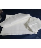 Linen off white 100 x 68&quot; tablecloth and 11 napkins - $2,352.09 MXN