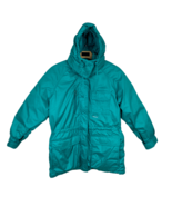 Eddie Bauer Goose Down Parka Jacket Womens Medium Teal Removable Hood Sk... - £39.90 GBP