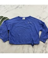 Champion Womens Cropped Pullover Sweatshirt Size M Periwinkle Purple Lounge - $39.25 CAD