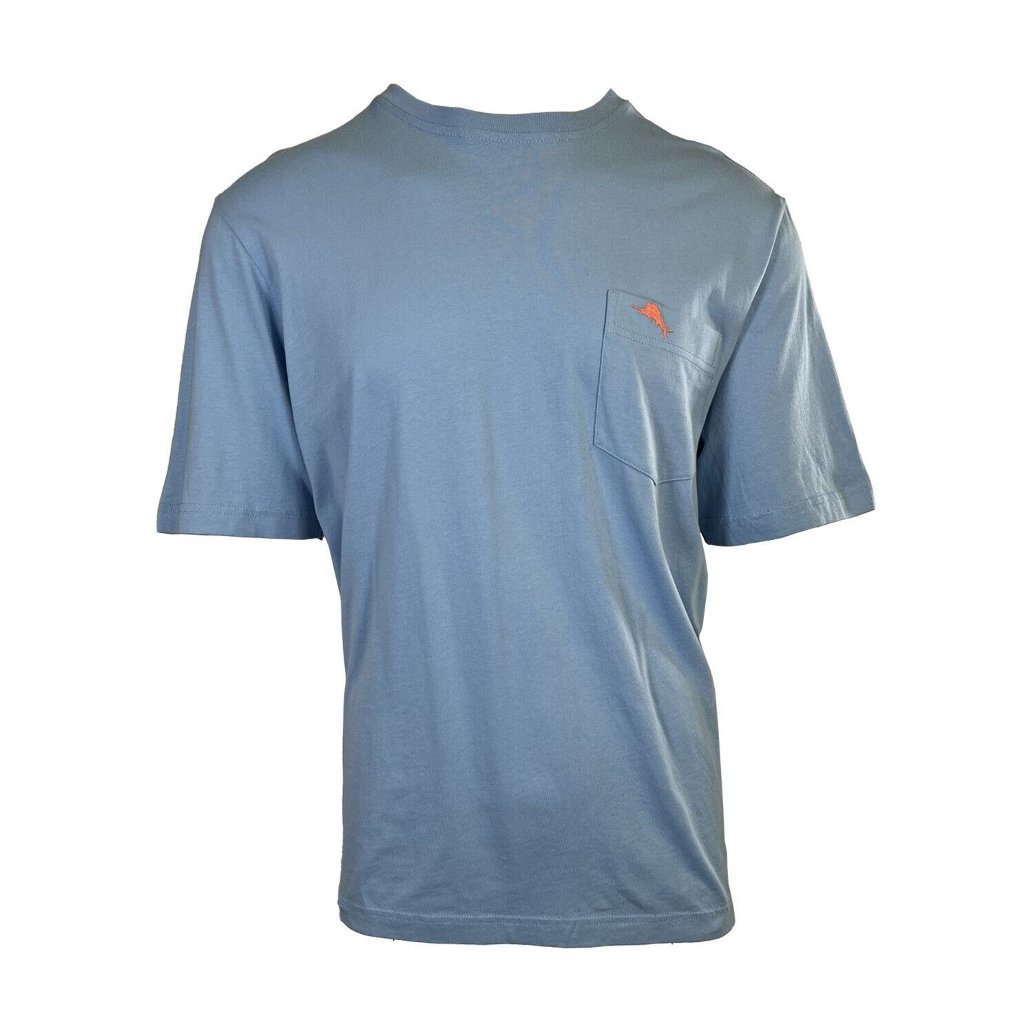 Tommy Bahama Men's Breaker Blue T-Shirt Crew Neck Bali Skyline Orange Logo (S35)