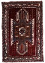 Handmade vintage Caucasian Kazak rug 5.9&#39; x 8.2&#39; (181cm x 251cm) 1940s - £2,701.82 GBP