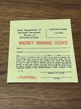 Vintage 1965 Novelty Whiskey Drinking License Jokes Gags Pranks KG JD - $6.92