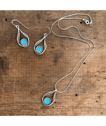 4pc Artisan Blue Opal 925 Sterling Silver Hook Earrings Liquid Silver Ch... - $99.89 CAD
