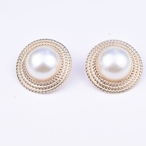D colour round pearl cuff ear clips for women unique non piercing clip earrings fashion thumb200