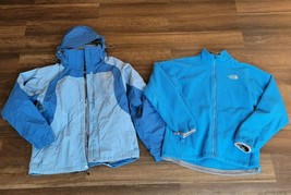 The North Face Womens Medium HyVent Shell &amp; Fleece Liner 2 in 1 Jacket Coat - $79.19