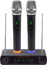 Wireless Microphone Systems, Dual Handheld Dynamic Transmitter Mic Micro... - $50.99