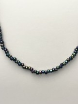 Vintage Artisan Iridescent Rainbow Hematite Bead Necklace 18&quot; - $6.16 CAD