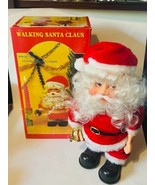 Walking Santa Claus Figurine Christmas Vtg Musical Toy Bell Rings Antiqu... - £73.70 GBP