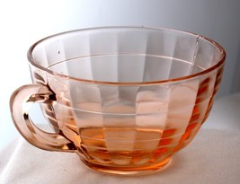 Anchor Hocking Depression Glass Pink Block Optic Tea Cup - £3.92 GBP