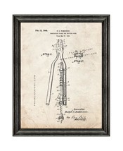 Combination Pliers for Twisting Wire Patent Print Old Look with Black Wood Frame - £19.56 GBP+