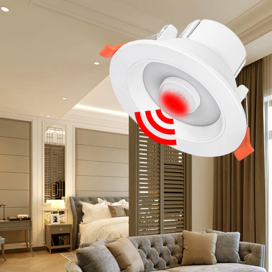 AC 85-265V 5W 10W 15W 20W Round Recessed LED Ceiling Light PIR Motion Sensor Spo - £139.18 GBP