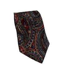 Executive of Boston Burgundy and Blue Tie Paisley Necktie Silk 4 Inch 58... - £7.75 GBP