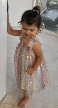 Rainbow tulle dress, tulle dress baby toddler girl,  Toddler dress with stars, F - $34.99