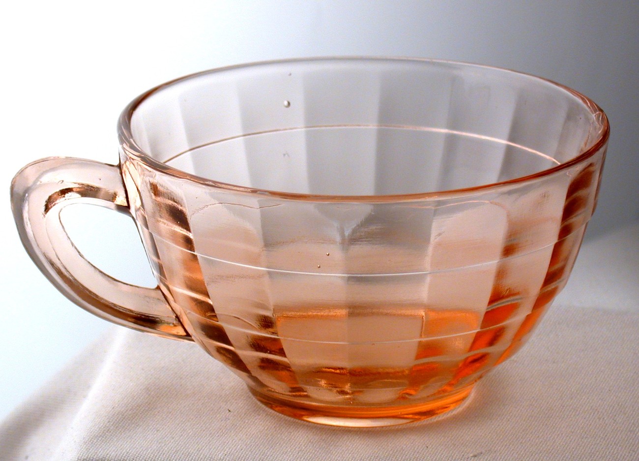 Anchor Hocking Block Optic Pink Depression Glass Tea Cup Item image 2