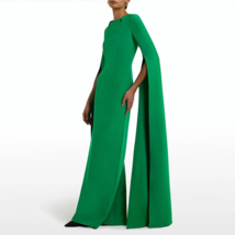 O-neck Split Sleeve Slim High Waist Solid Color Elegant Party Dresses - £131.37 GBP