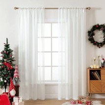 (54 X 96 Inches, Ivory) Miulee 2 Panels Solid Color Sheer Window Curtains - £29.47 GBP
