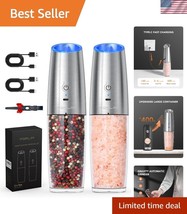 Gravity One-Click Electric Pepper Mill with Adjustable Coarseness - Silv... - $26.99