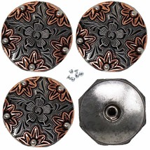 Concho  1-1/4&quot; Set of 4 Floral Engraved  Tack Belt Bag Jewelry Conchos 401632 - £19.27 GBP