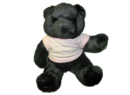 Vintage Build A Bear 12" Black Teddy Bear Stuffed Animal Plush With Babw Shirt - $11.34