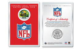 GREEN BAY PACKERS NFL Helmet JFK Half Dollar Coin w/ NFL Display Case LI... - £7.49 GBP