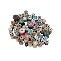 Lot Of 60+ Vintage Wooden Spools of Thread Sewing Empty Various Brands - $19.99