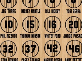Retired Yankees Pinstripe Jersey Baseball Design Vinyl Decals (23 Sticker Sheet) - £24.35 GBP
