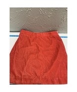 J Crew Coral Velvet Mini Straight Skirt Red Orange Salmon Zip Up Size 4 NWT - $38.48 CAD