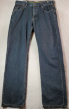 Tommy Bahama Jeans Mens Size 35/32 Blue Denim Cotton Flat Front Straight... - $18.04