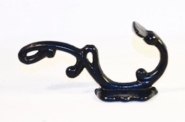 Antique Reproduction Cast Iron Wall Hook Plant Hat Coat Black - $6.93