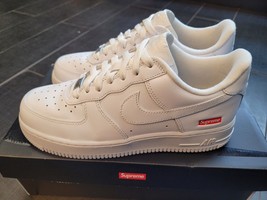 Size 6.5 - Nike Air Force 1 x Supreme Low Box Logo - White - $93.49